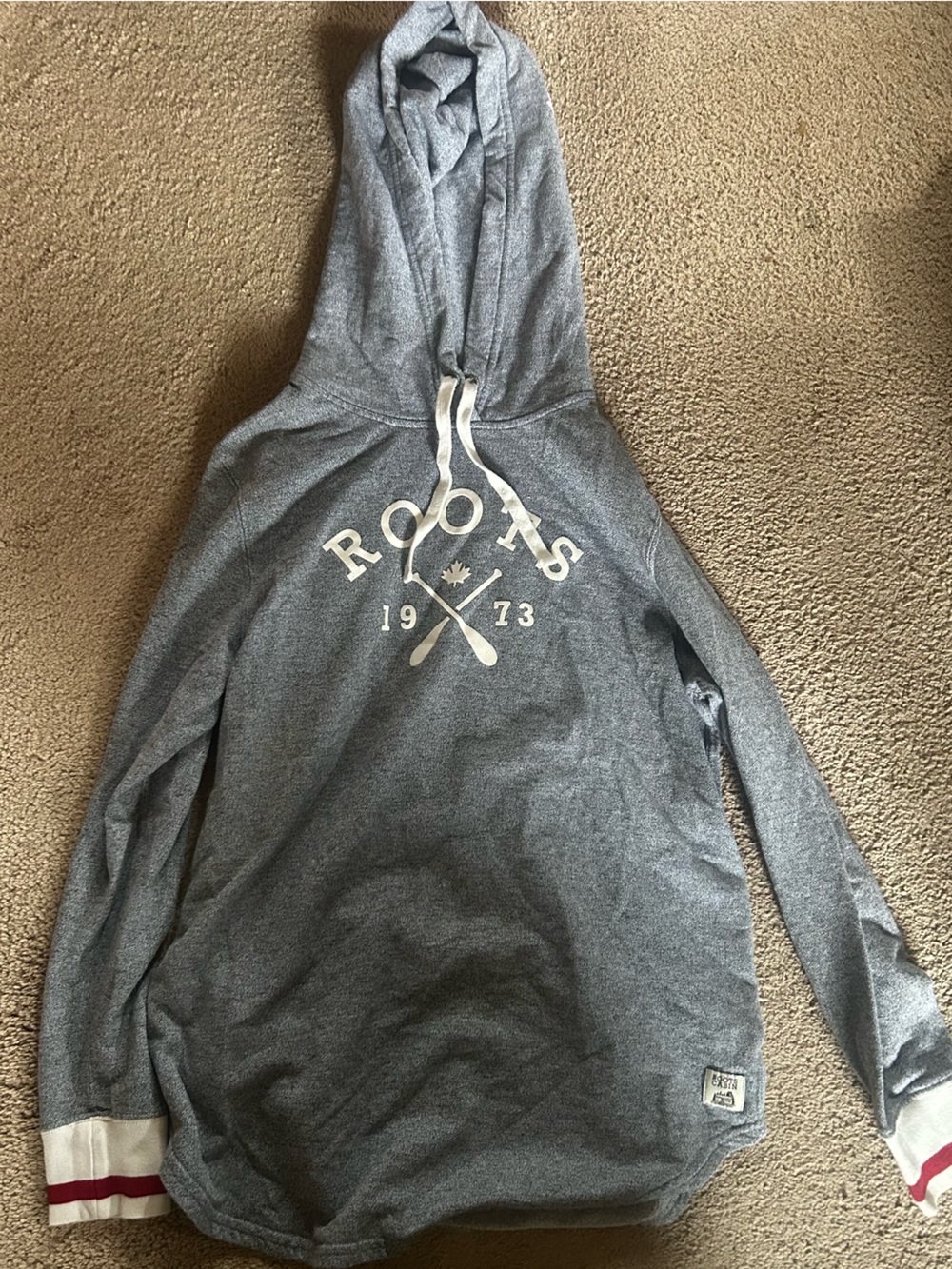 Roots Grey Sweater with White Patch Logo
